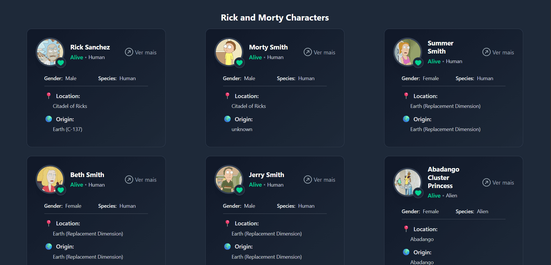 Rick and Morty Characters - Imagem 1